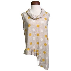 Kozan Asymmetrical Polka Dot Sleeveless Top Melis Kozan Size Small